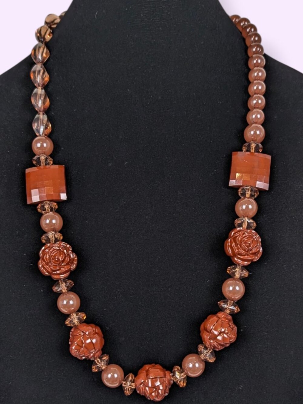 Vintage Molded Lucite Floral Necklace